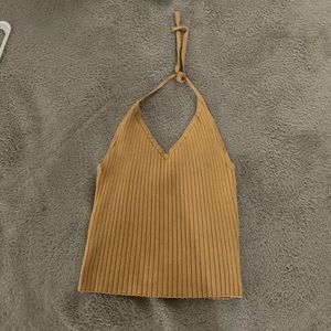 Yellow open back tank top /crop top